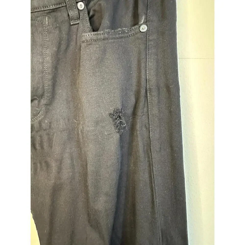 Paige Jeans Mens 34x32 Black Slim Distressed Stretch